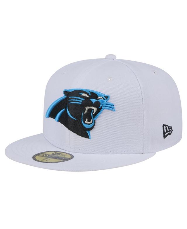 New Era Mens White Carolina Panthers Omaha 59FIFTY Fitted Hat Product Image