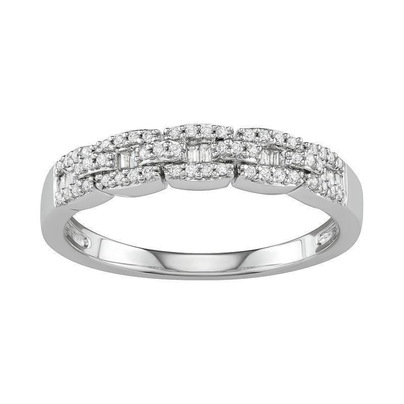 Simply Vera Vera Wang 14kt Gold 1/4 Carat Diamond Band, Womens White Product Image