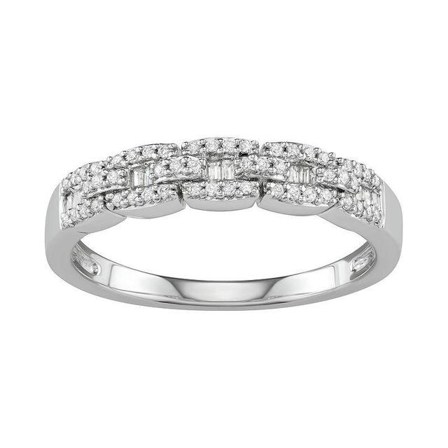 Simply Vera Vera Wang 14kt Gold 1/4 Carat Diamond Band, Womens White Product Image