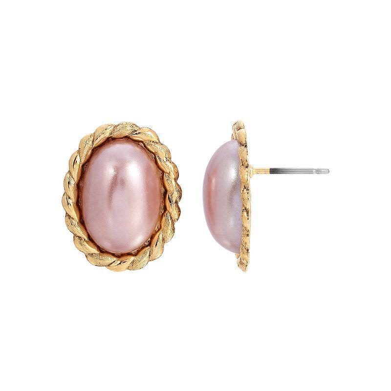 1928 Pink Pearl Earrings, Womens Product Image