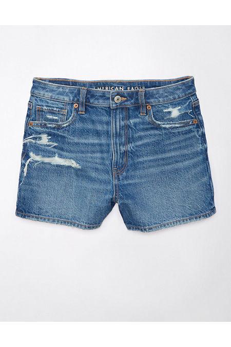 AE Strigid Ripped Denim Mom Short Women's Product Image