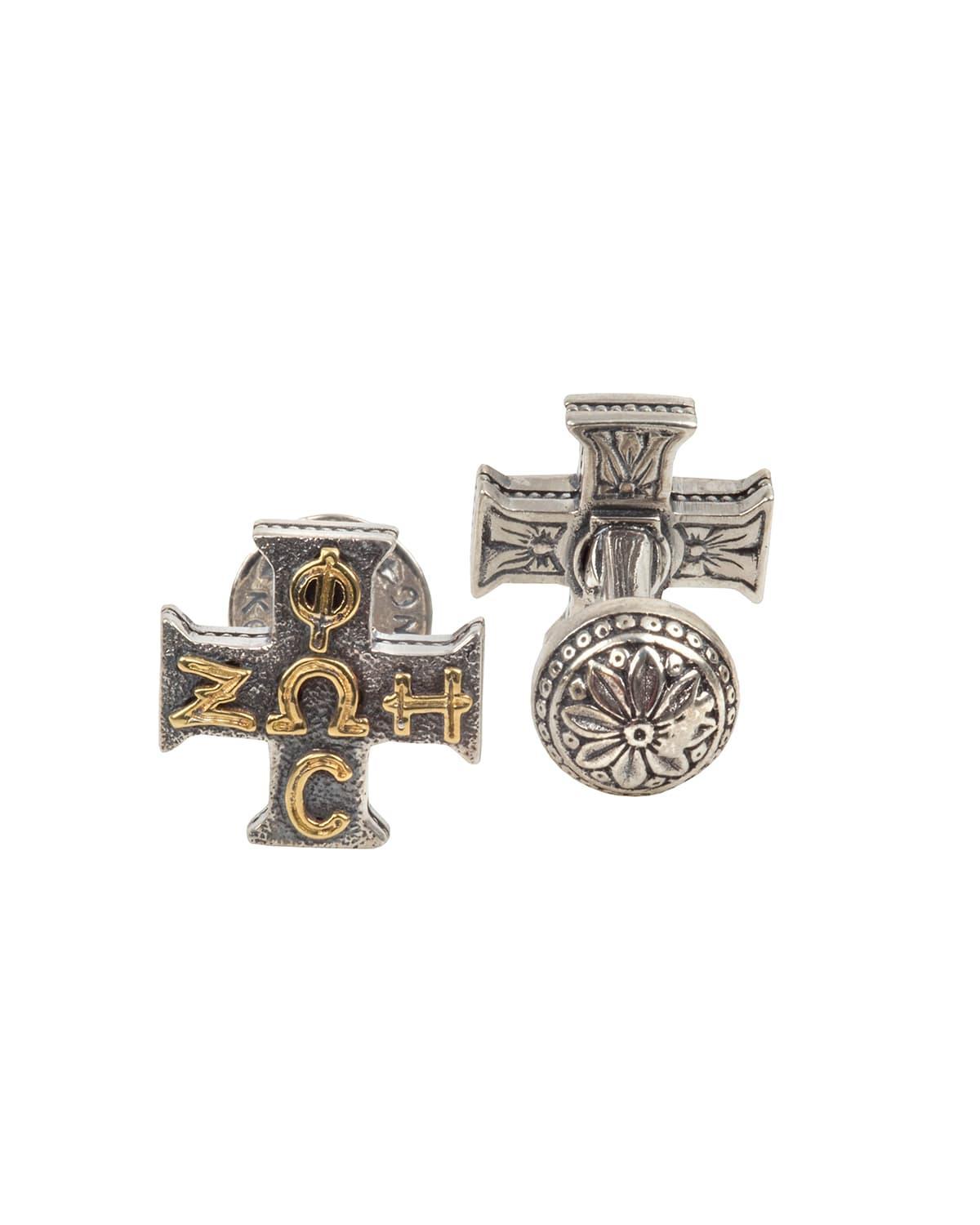 Mens Sterling Silver Cross Cufflinks Product Image