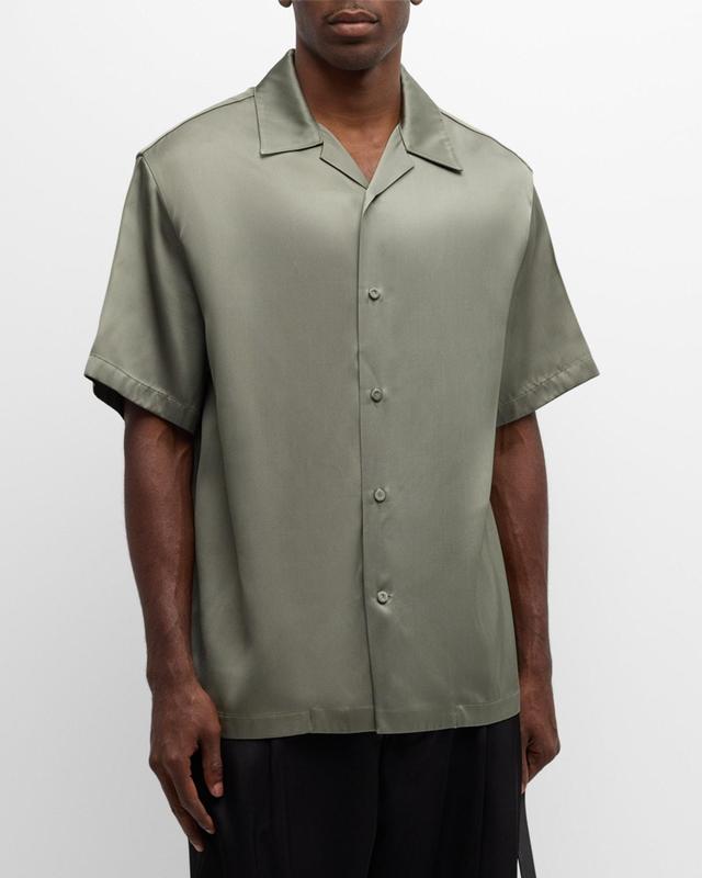 Mens Boxy Pressed-Collar Twill Shirt Product Image