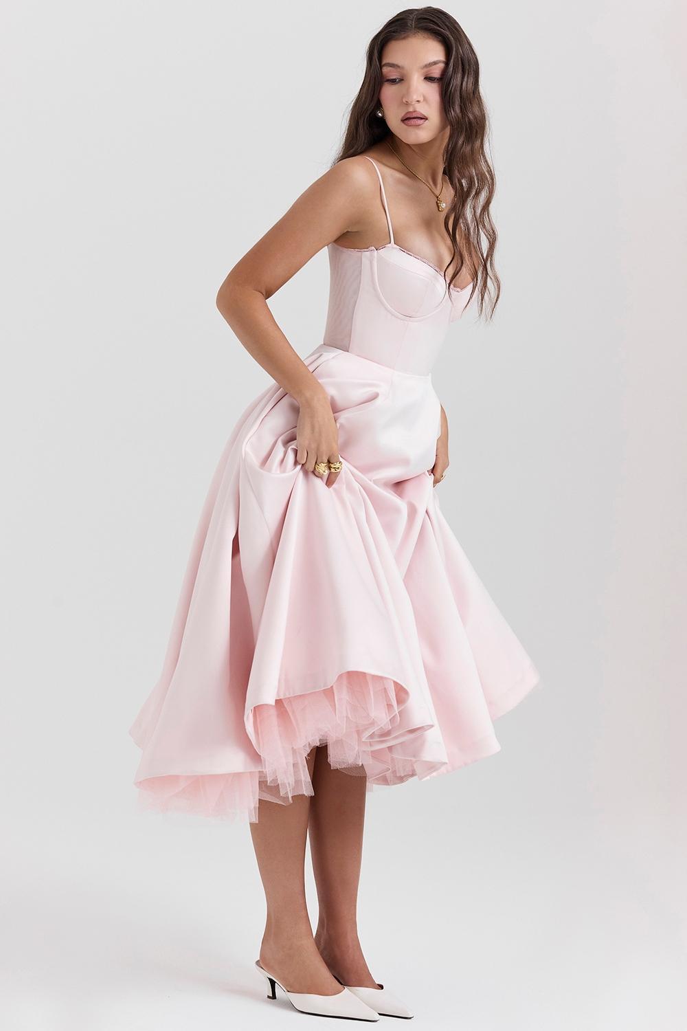 Mademoiselle Ballerina Pink Midi Dress Product Image