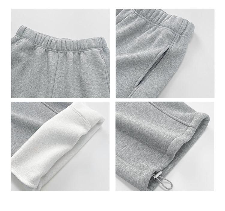 Fleece-Lined High-Waist Straight-Leg Sweatpants With Pockets Product Image