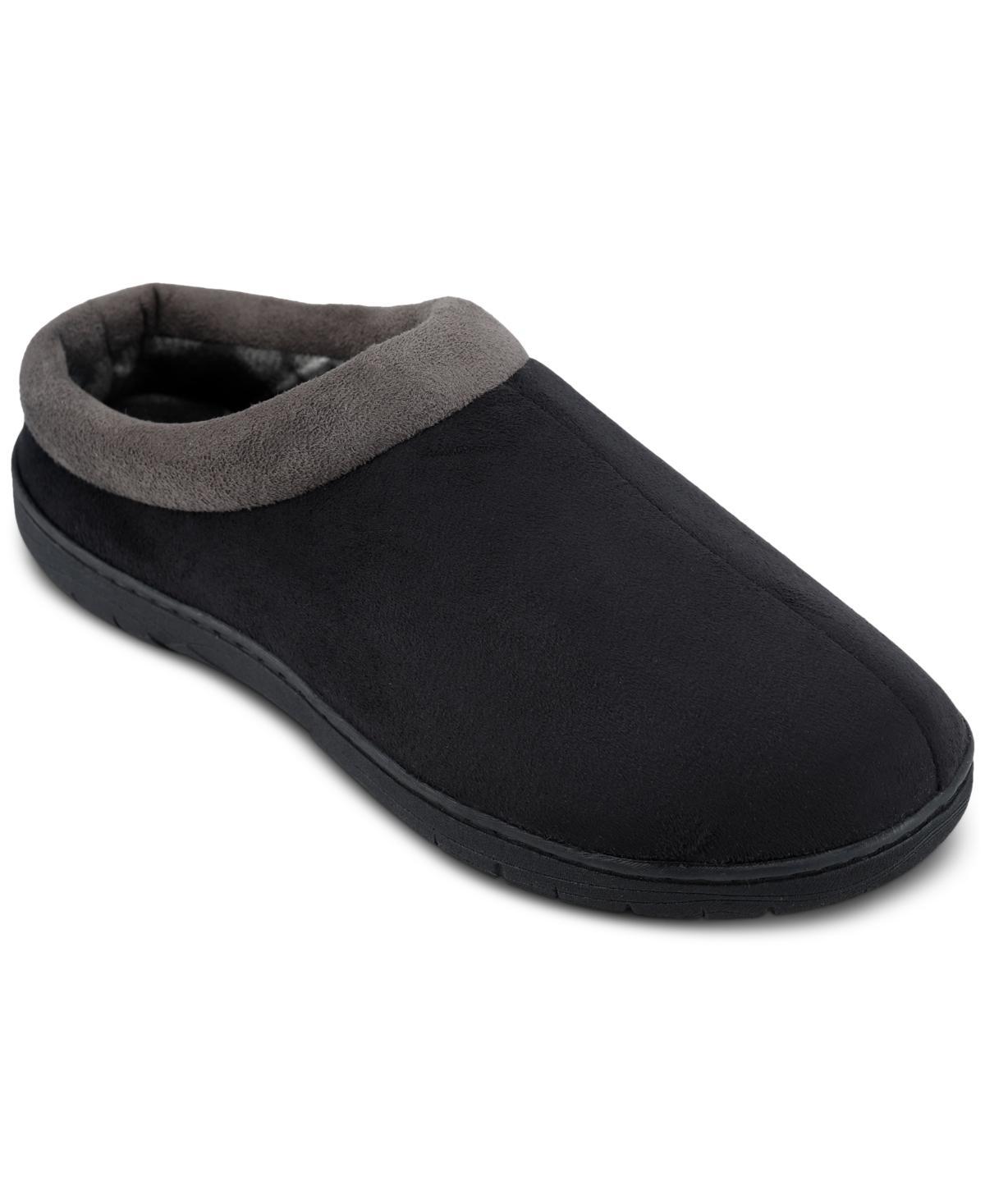 Haggar Mens Indoor/Outdoor Microsuede Clog Slipper with Plaid Fleece Lining Product Image