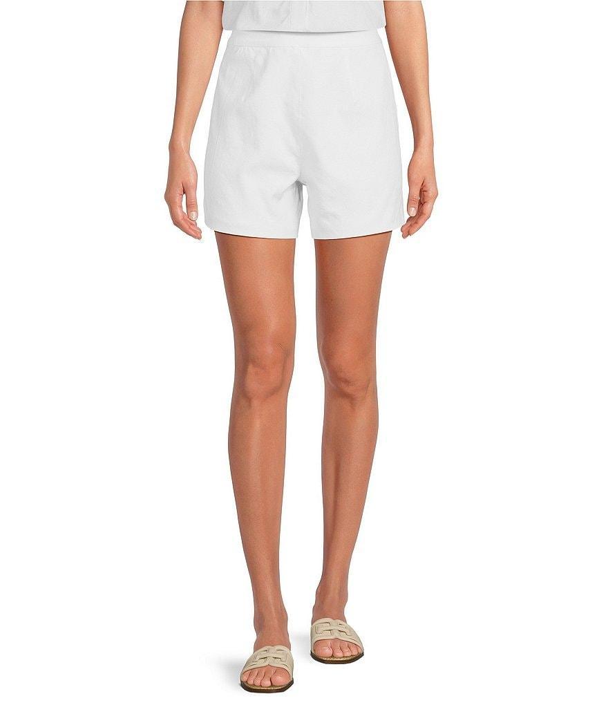 Trina Turk Barbonici 2 Stretch Linen-Blend Flat Front High Waist Shorts Product Image