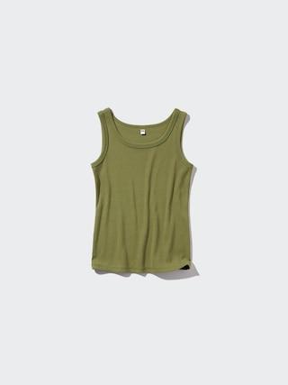 Womens Soft Ribbed Tank Top Olive 2XL UNIQLO US Product Image