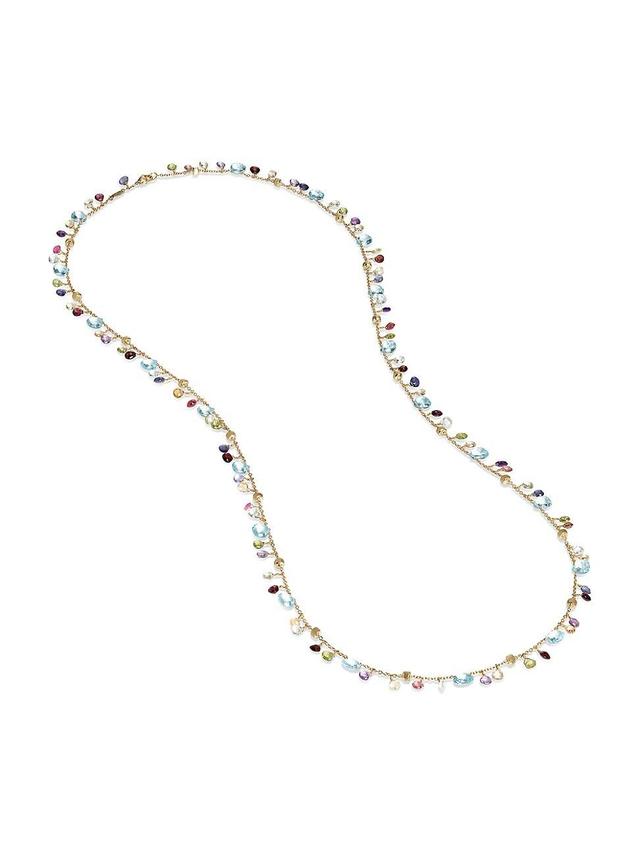 Womens Paradise 18K Yellow Gold, Topaz & Mixed-Stone Long Station Necklace Product Image