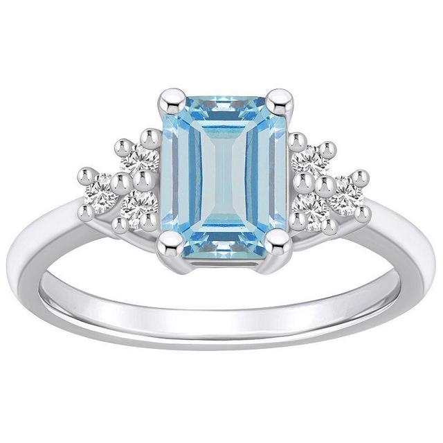 Alyson Layne 14k Rose Gold Emerald-Cut Morganite & 1/5 Carat T.W. Diamond Ring, Womens Product Image