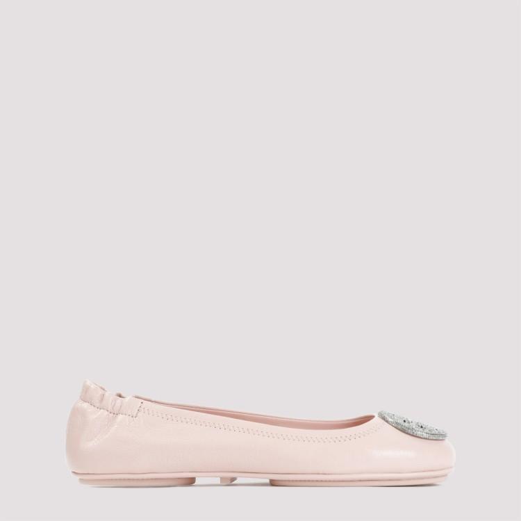 TORY BURCH Minnie Logo Embellished Ballerina Shoes In Neutrals Product Image