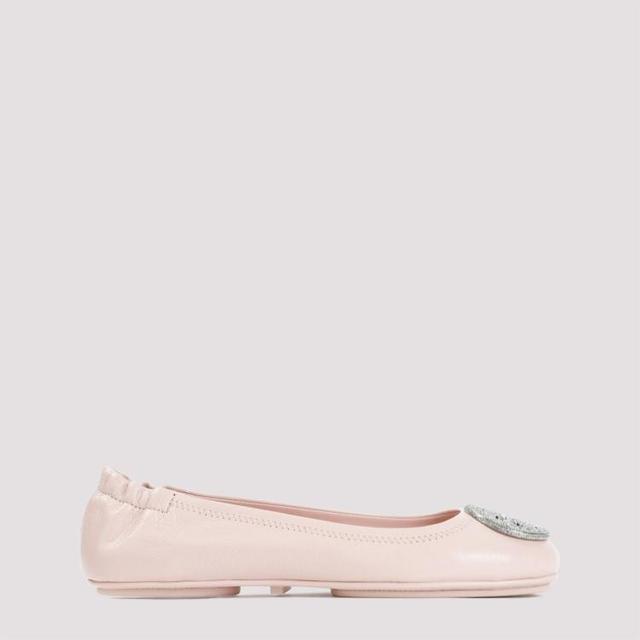 TORY BURCH Minnie Logo Embellished Ballerina Shoes In Neutrals Product Image