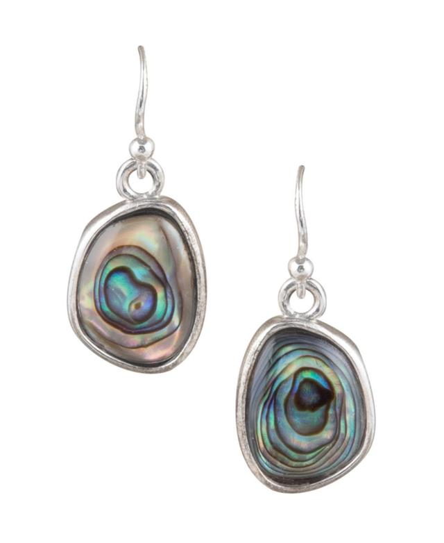 Barse Womens Lush Sterling Silver and Abalone Shell Drop Earrings Product Image