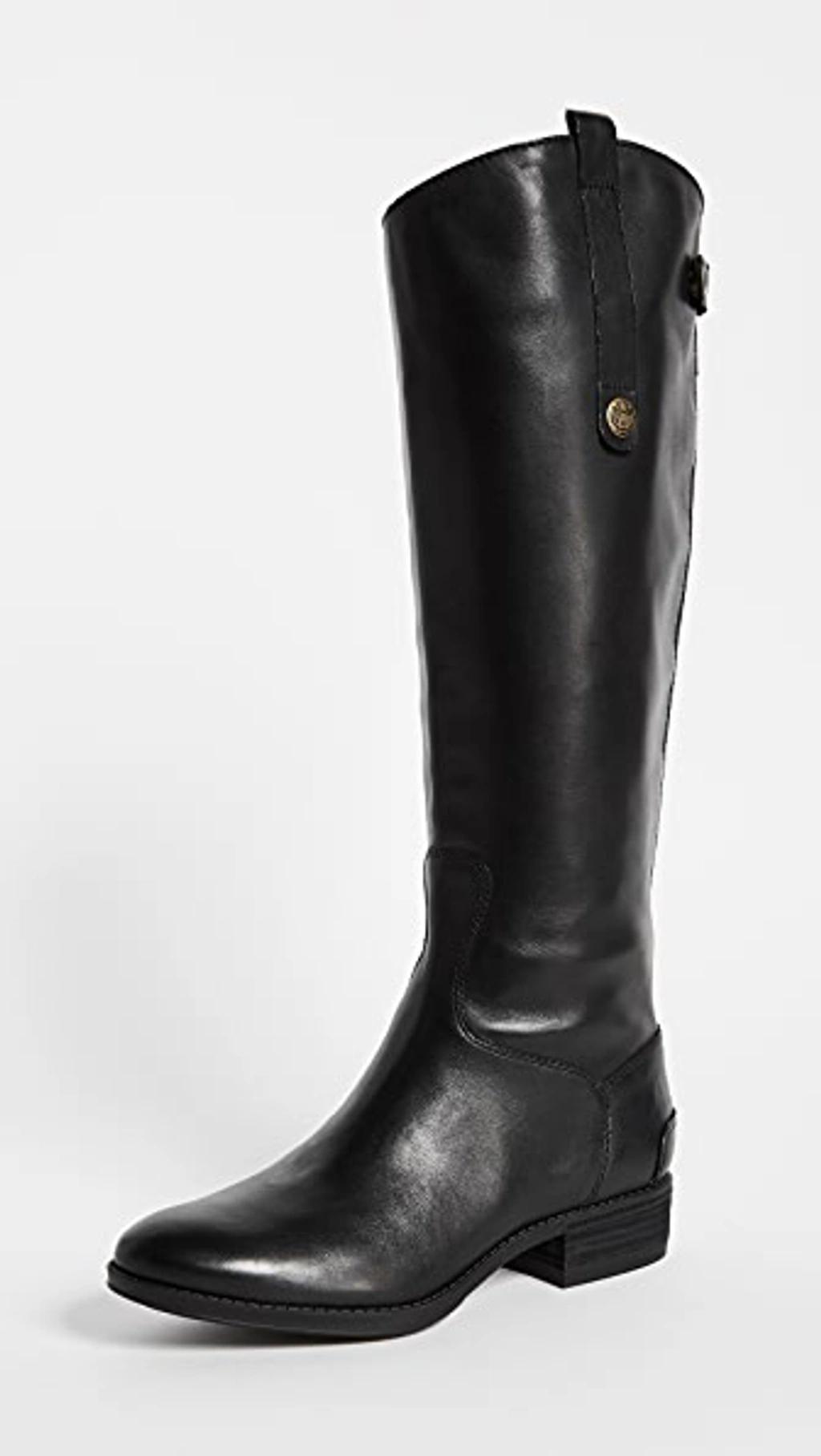 SAM EDELMAN Penny Leather Riding Boots In Black Product Image