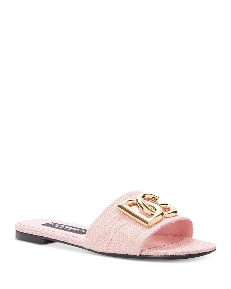 Raffia DG Medallion Flat Slide Sandals Product Image