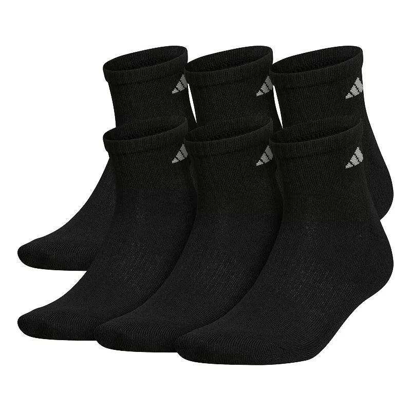 Mens adidas 6-pack Athletic Cushioned Quarter Socks Product Image