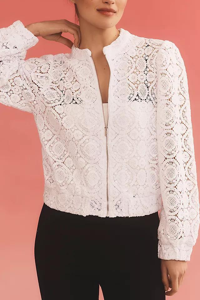 By Anthropologie Crochet Bomber Jacket Product Image