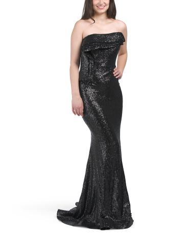 Strapless Sequin Gown for Women Product Image