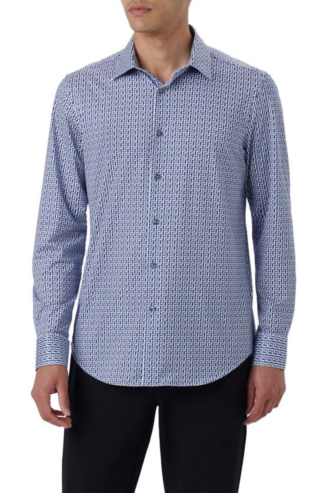 BUGATCHI Men's Ooohcotton James Sport Shirt In Navy Product Image