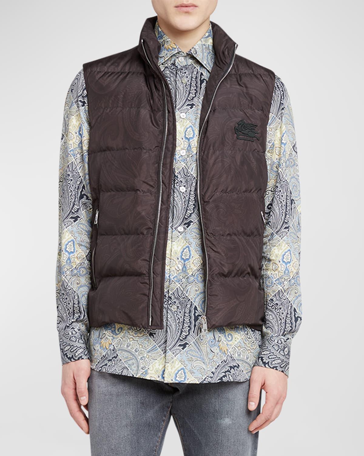 Mens Quilted Paisley Zip Vest Product Image