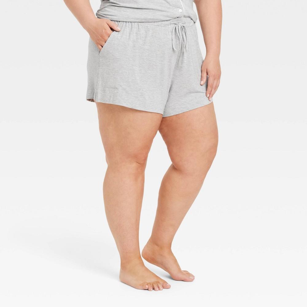 Womens Cloud Knit Pajama Shorts - Auden Heathered Gray 1X Product Image