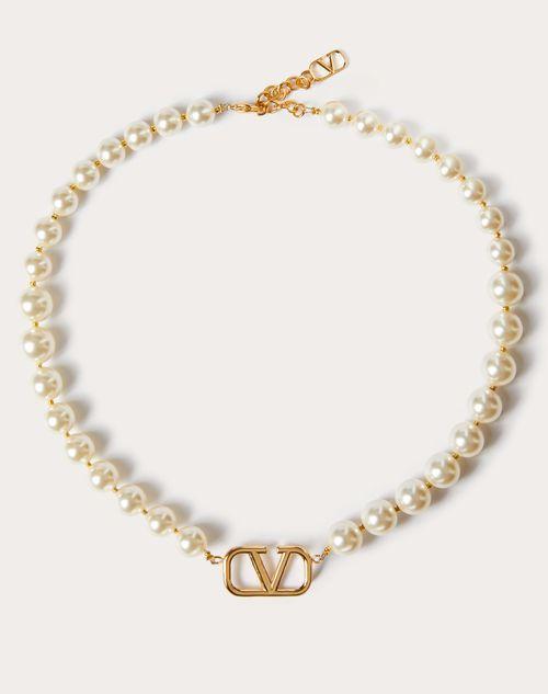 VLOGO SIGNATURE METAL NECKLACE WITH SWAROVSKI® PEARLS Product Image