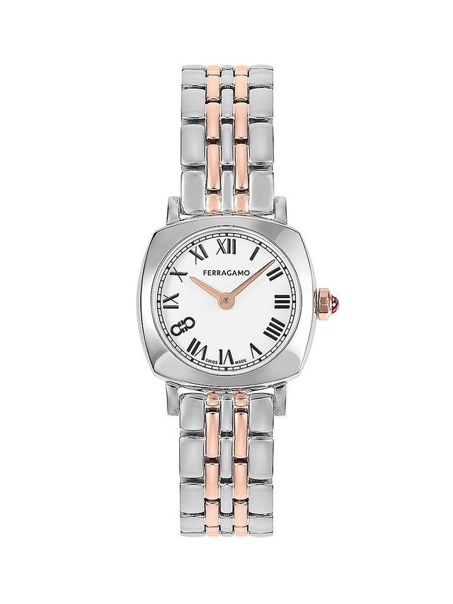 Salvatore Ferragamo Womens Swiss Silver-Tone Stainless Steel Bracelet Watch 23mm Product Image