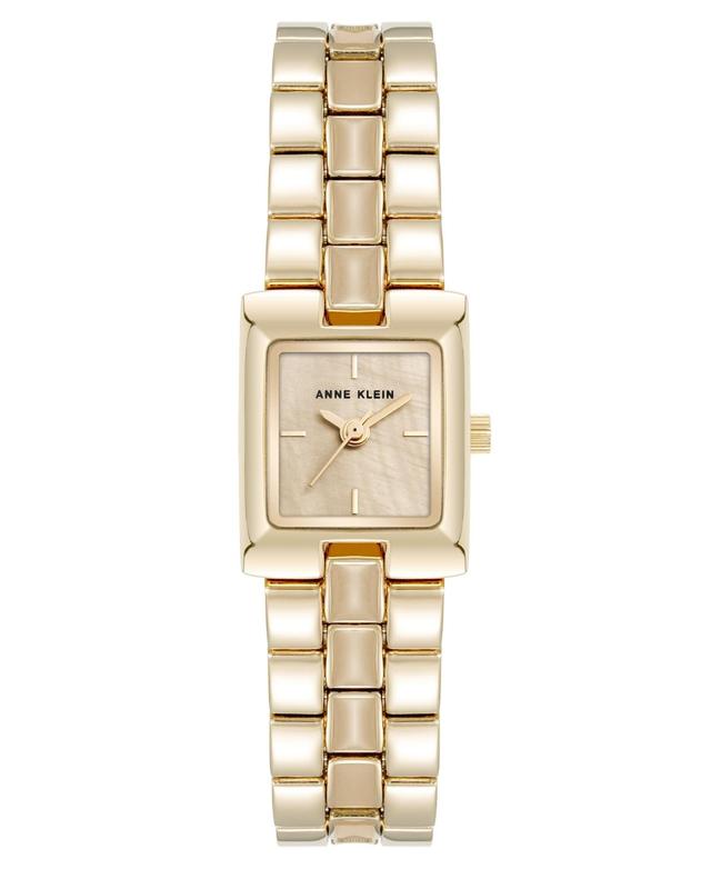 Anne Klein Womens Quartz Petite Tan Enamel Center Link Gold-Tone Alloy Metal Bracelet Watch, 17.5mm - Tan Product Image