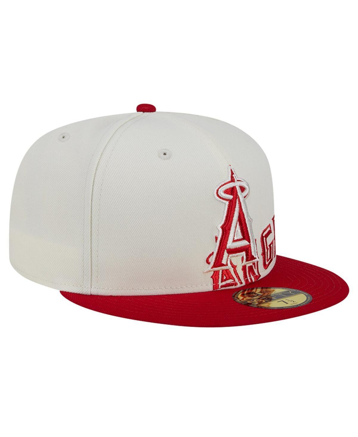 New Era Mens Cream/Red Los Angeles Angels Lonestar 59FIFTY Fitted Hat Product Image