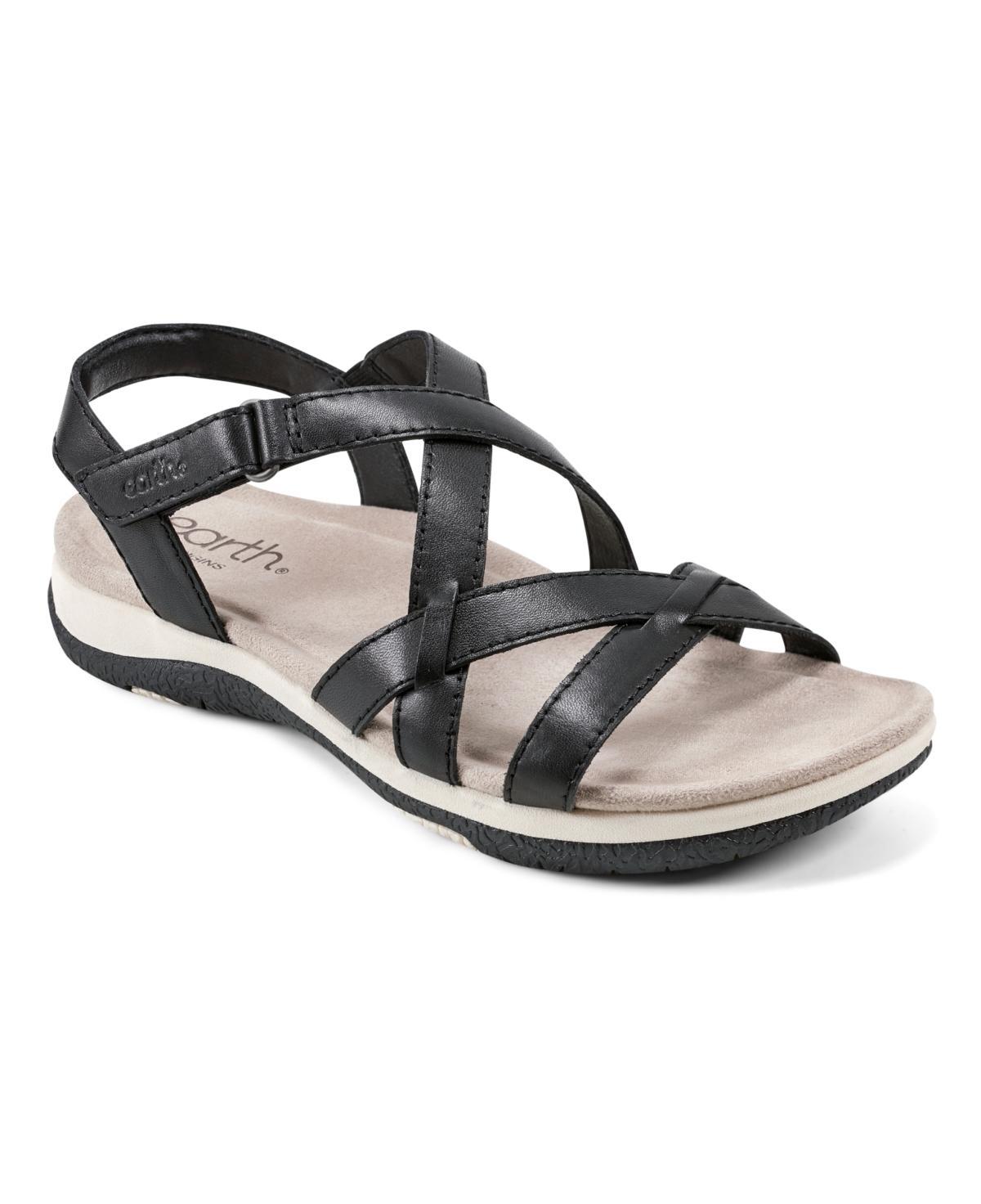 Earth Womens Sterling Strappy Flat Casual Sport Sandals - Gray Product Image