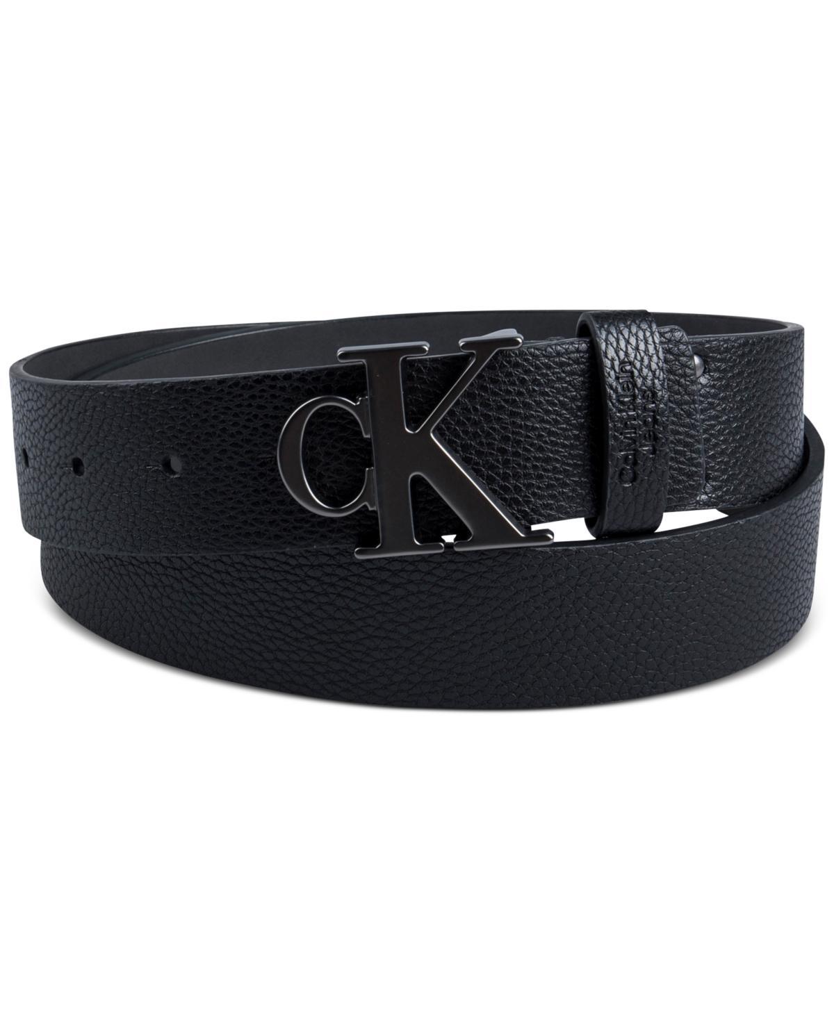 Calvin Klein Mens Logo Plaque Buckle Fashion Jean Belt Product Image