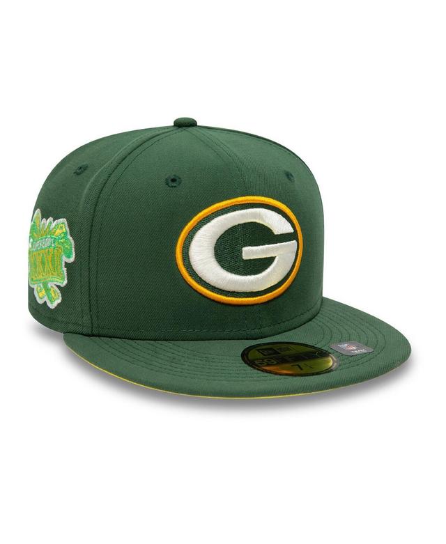 Mens New Era Green Green Bay Packers Super Bowl Xxxi Citrus Pop 59FIFTY Fitted Hat Product Image