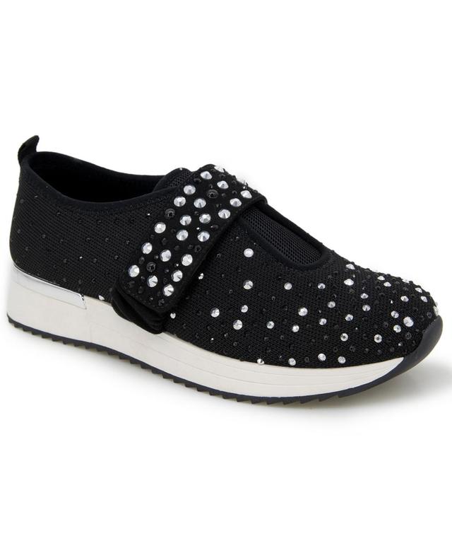 Kenneth Cole Reaction Womens Cameron Jeweled Adjustable Closure Sneakers Product Image