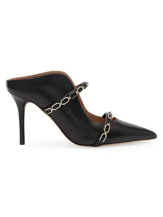 Womens Maureen 85MM Chain Detailed Leather Mules Product Image