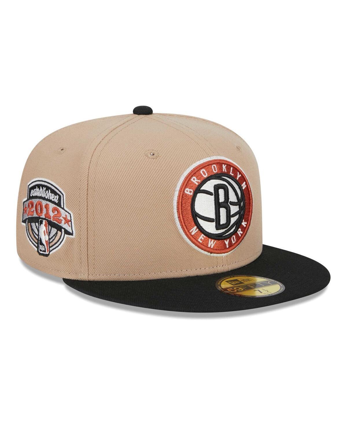 Mens New Era Tan/Black Burnt Orange Logo 2-Tone 59FIFTY Fitted Hat Product Image