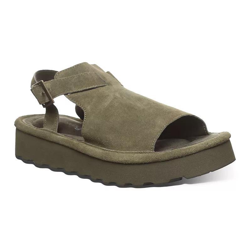 Bearpaw Ascend Womens Platform Buckle Sandals Dark Green Product Image