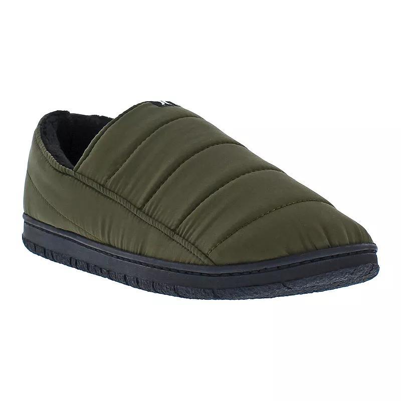 Hurley Ruskin Mens Puffer Slippers Green Product Image