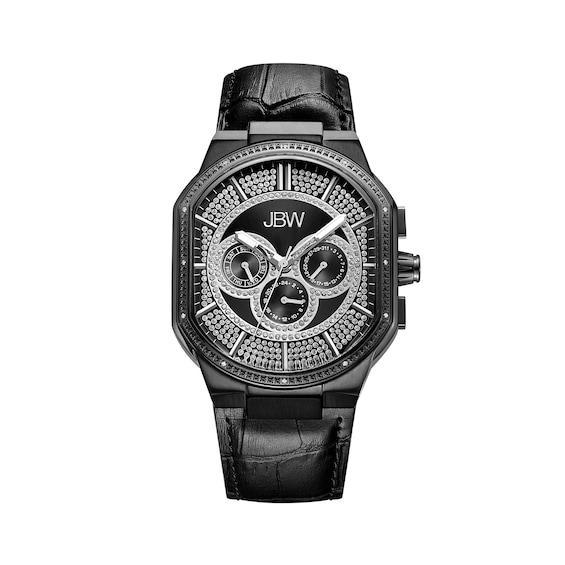 Jbw Mens Orion Diamond (1/8 ct.t.w.) Black Ion-Plated Stainless Steel Watch Product Image