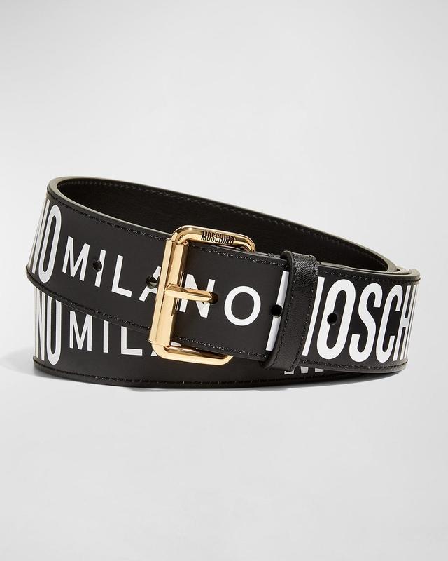 Mens Leather Logo Belt Product Image