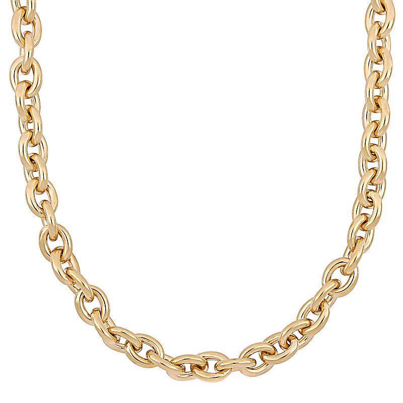 Stella Grace Gold Tone Sterling Silver Oval Link Necklace, Womens Product Image