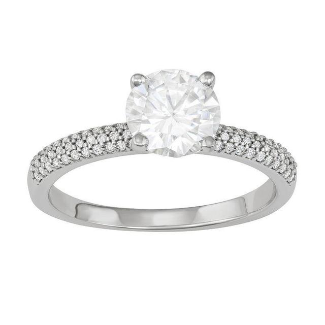 Charles & Colvard 2.11 Ct. T.w. Lab Created Moissanite Round Engagement Ring, White, 6 Product Image