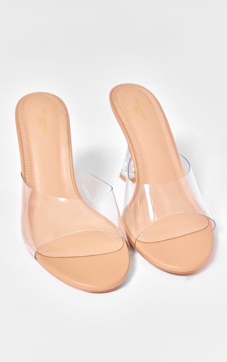 Clear Wide Fit PU Round Toe High Heeled Mules product image