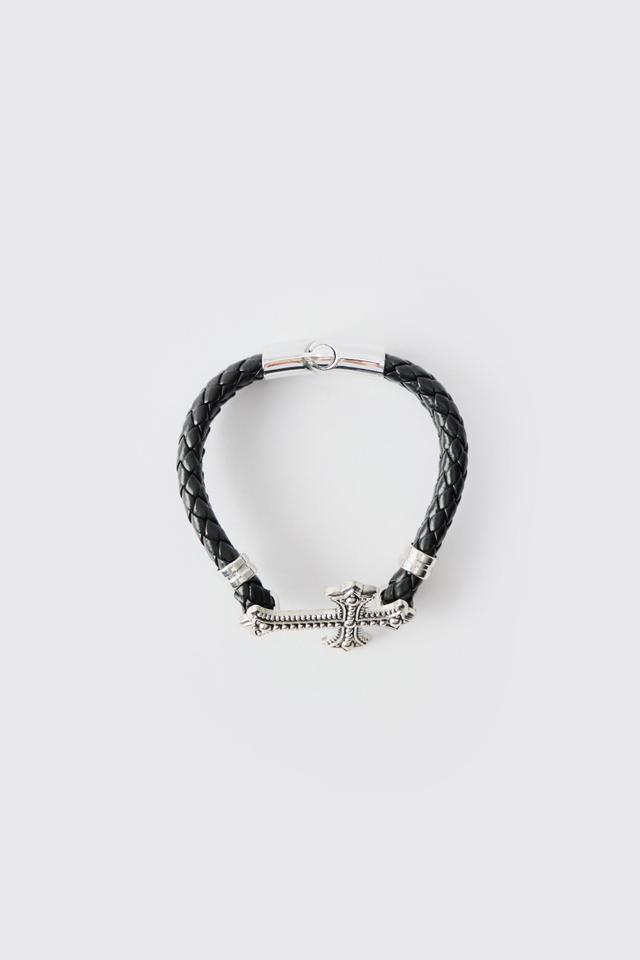 Cross Rope Bracelet | boohooMAN USA Product Image