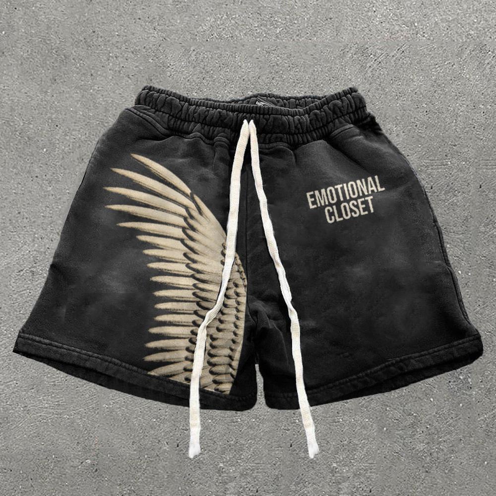 Vintage Wings Emotional Graphic Casual Fashion Shorts Product Image