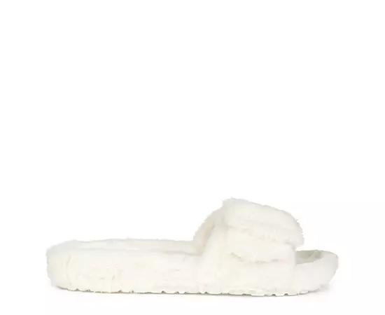 Journee Collection Womens Shadow Faux Fur Slide Slipper Product Image