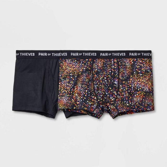 Pair of Thieves Mens Super Fit Splatter Trunks 2pk - Black S: Mens Underwear, Superfit Trunk, Boxers Brief Product Image