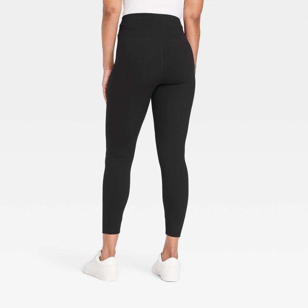 Womens Crossover V-Waistband Leggings - A New Day Black Product Image