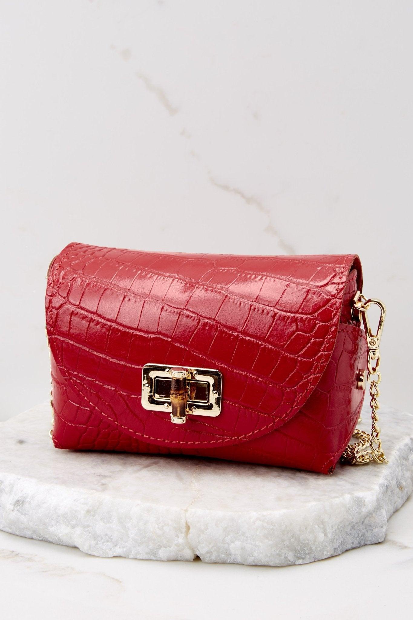 The Little Details Red Leather Crossbody Bag Product Image