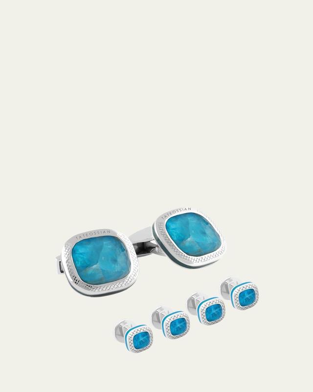 Mens Apatite Doublet Cufflink Shirt Stud Set Product Image