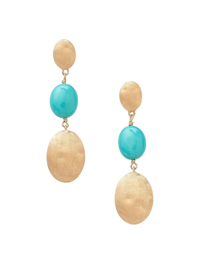 Womens Siviglia 18K Yellow Gold & Turquoise Drop Earrings Product Image